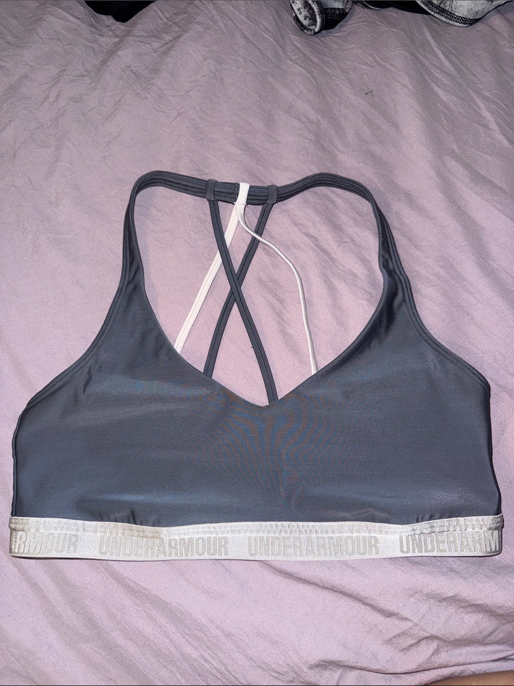 Under Armour Dark Gray Strappy Back Sports Bra with Light Band